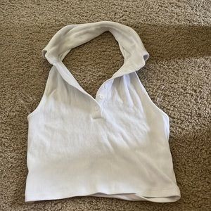 garage high neck collar tank top